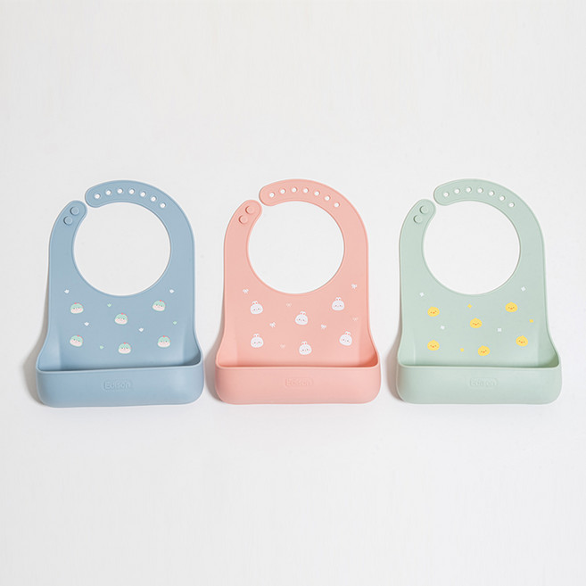 에디슨 프렌즈 베이비 실리콘 턱받이, [오리], 1개, 1개입