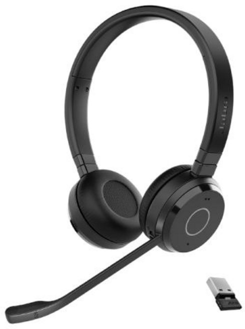 (Jabra) Evolve 65 TE Stereo 업무용 무선 헤드셋, 블랙, UC