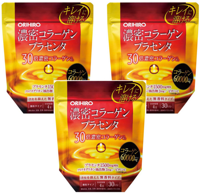 오리히로 저분자 피쉬콜라겐 60000mg 비타민C 60mg 30일분, 3개, 120g