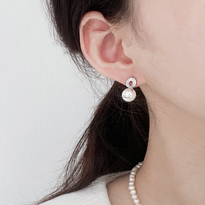 라곰 자스민 혼주 귀걸이 귀찌 진주 한복 웨딩 은침