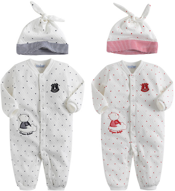 그린베베 국내생산 도트곰곰 우주복 2종세트