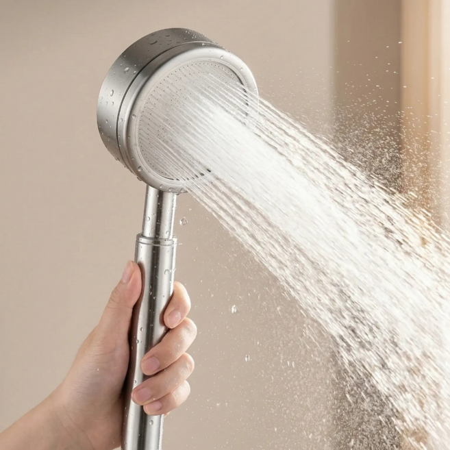 아르벤 고수압 균일 분사 304 스텐 샤워기 헤드, 무광 실버, 1개