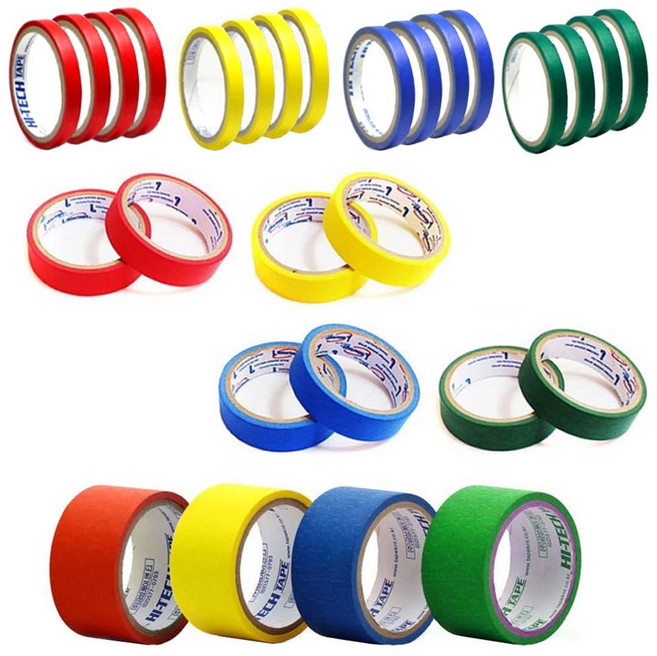 다모아 칼라 종이테이프-마스킹테이프 문구 제본용 사무용 다용도, 1개, 빨강(12mm)