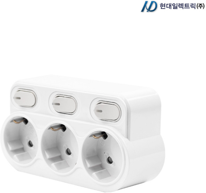 현대일렉트릭 국내 절전형 회전형 멀티탭 멀티코드 1구 2구 3구 방수방진 난연, 1개