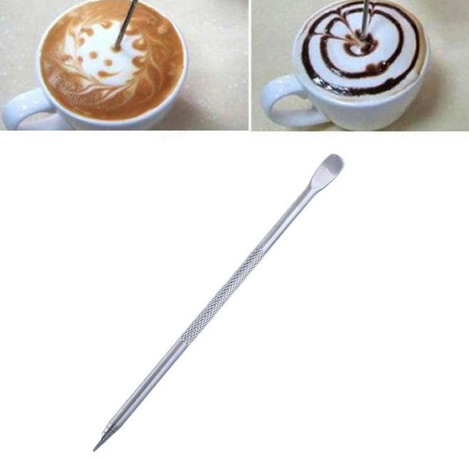 새로운 유용한 스테인레스 스틸 바리스타 카푸치노 라떼 에스프레소 커피 장식 펜 아트 가정용 주방 카페 1, 1개