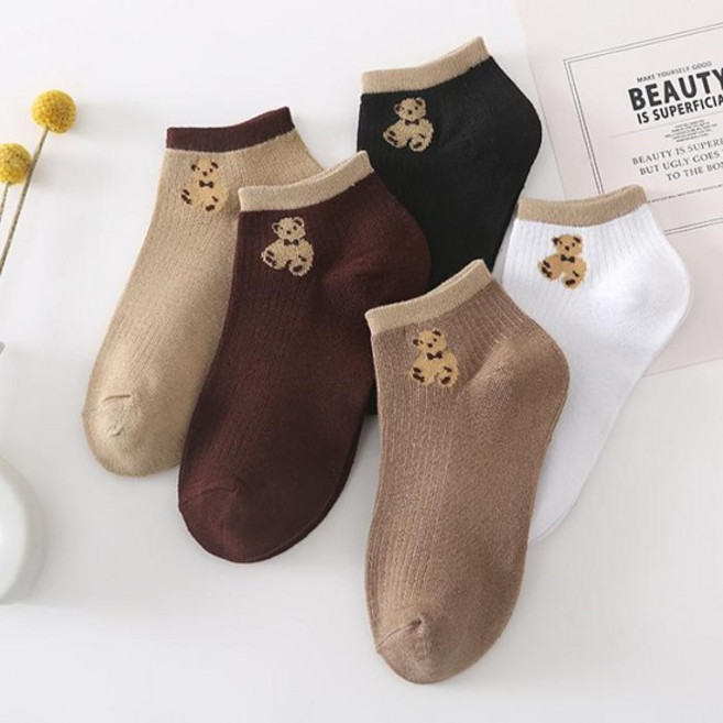 데일리 캐릭터 캐주얼 5종 단목 양말 곰돌이