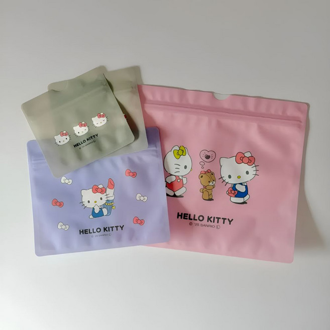 HARUH 일본정품 키티 여행용 지퍼백 4P세트