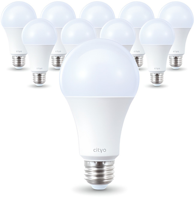 씨티오 LED 화이트 전구 10W, 주광색, 10개