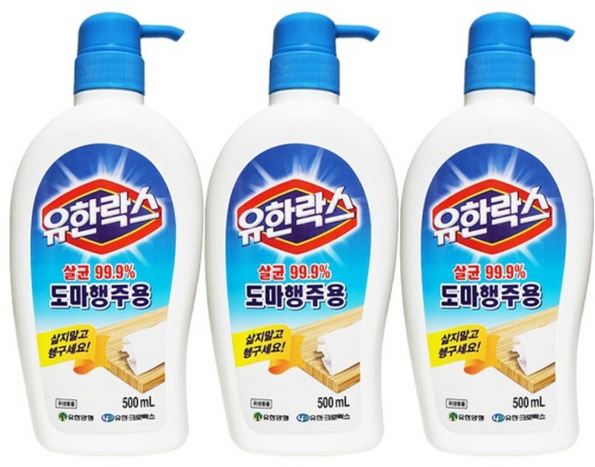 유한락스 살균 세정 도마 행주용 세척제, 3개