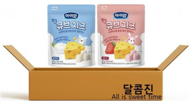 일동후디스 아이얌 한입큐브 치즈 플레인 + 딸기 영양간식, 40g, 1세트, 혼합맛(플레인/딸기)