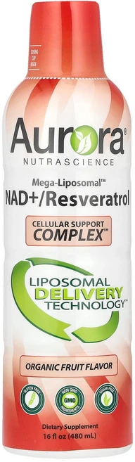 Aurora Nutrascience Mega-Liposomal™ NAD+ Resveratrol Fruit 16 fl oz 480 ml, Aurora Nutrascience, Mega-Lipo, 1개 - 쿠팡
