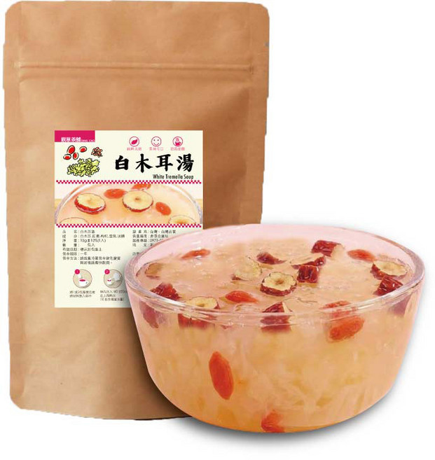 鼎草茶舖 白木耳湯/銀耳湯 平民燕窩 冷熱皆宜 滋補養生 獨立包裝方便攜帶, 10g, 1套, 10個裝