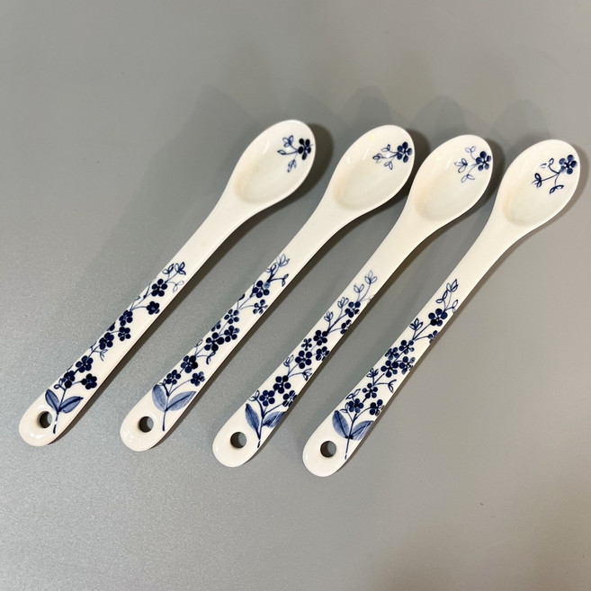 잔꽃 티스푼2p 도자기 핸드페인팅