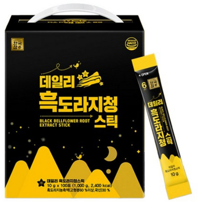 한국삼 데일리 흑도라지청 스틱, 10g, 100개입, 2개