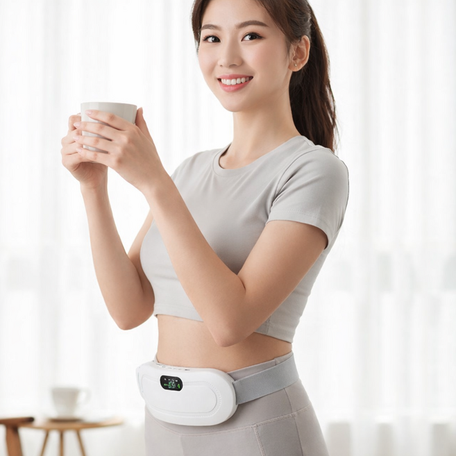 휴대용 무선 온열 진동 마사지기, 화이트, 1개