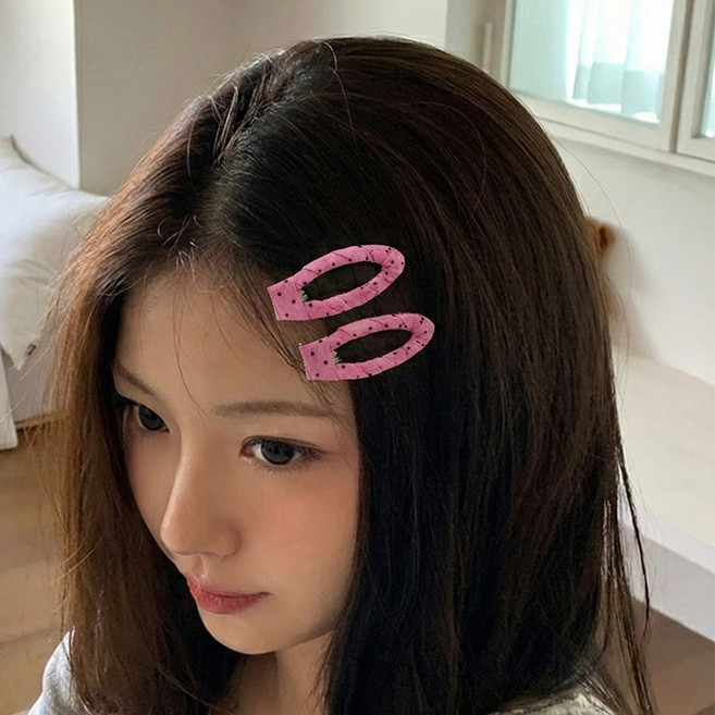 블루씨티 5개세트 롤링 도트 미니 헤어 똑딱 머리핀