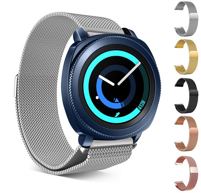 갤럭시 프론티어/기어S3/워치3 22mm 자석 버클 스마트 메탈 스트랩 (45/46mm 호환 가능), UGW001 핑크, 1개