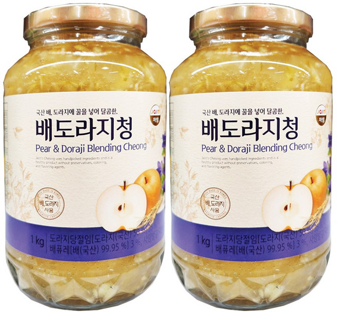 자임 꿀을 넣어 달콤한 배도라지청 (1병/1kg), 1kg, 1개입, 2개
