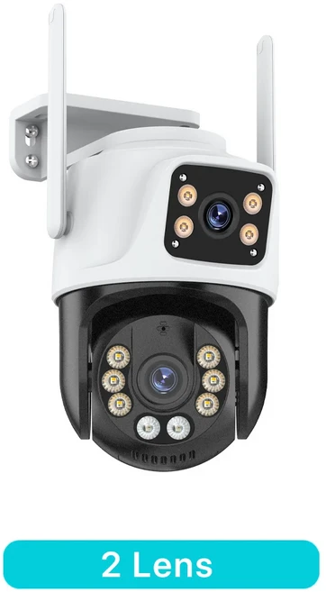 3개의 렌즈 PTZ IP 카메라 야외 HD 화면 WiFi 보안 자동 추적 듀얼 렌 무선 CCTV iCsee, 2 Lens / 영국 플러그, 3, 2 Lens / 영국 플러그