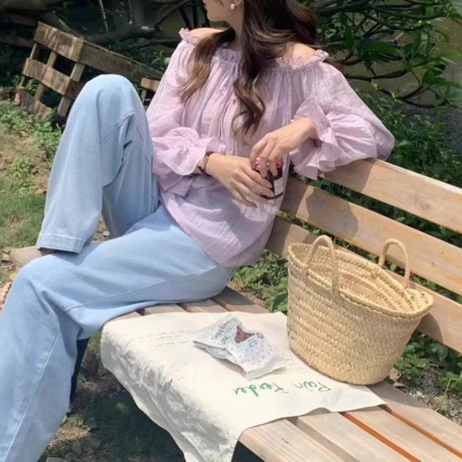 아이엠몽 여성 컬러 오프숄더 투웨이 블라우스