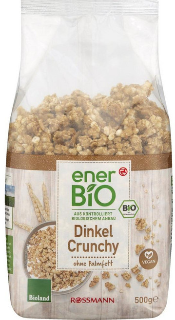 독일 에너바이오 Ener BIO Dinkel Crunchy Muesli 스펠트 크런치 시리얼, 8개, 500g