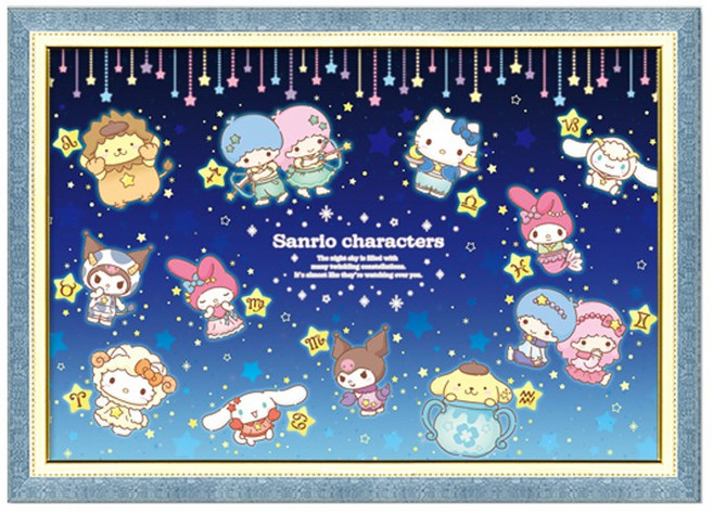 토이앤퍼즐 산리오캐릭터즈 별자리 1000피스 직소퍼즐액자 TPD10-028, 1개, 퍼즐+수지블루액자