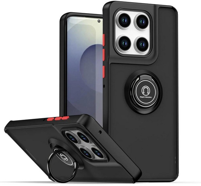 모토로라 엣지 프로 차량용 마그네틱 케이스 퓨전 회전 브래킷 커버, 1개, 5. Black Red / I. Moto Edge 60