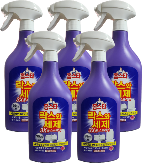 홈스타 락스와 세제 스프레이 후로랄, 750ml, 5개