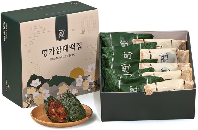 명가삼대떡집 선물세트 쑥인절미 쑥호두찹쌀떡 2종 프리미엄 떡 선물세트, 쑥인절미 5개입 + 쑥 호두 찹쌀떡 5개입