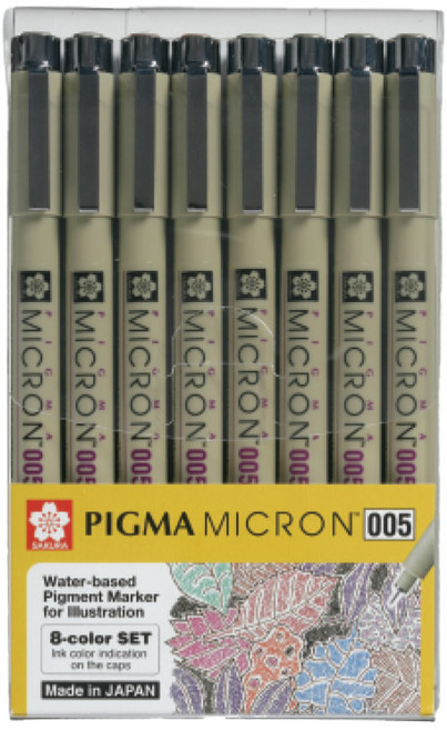 사쿠라 피그마마이크론 005 8색세트 XSDK005-8/0.2mm