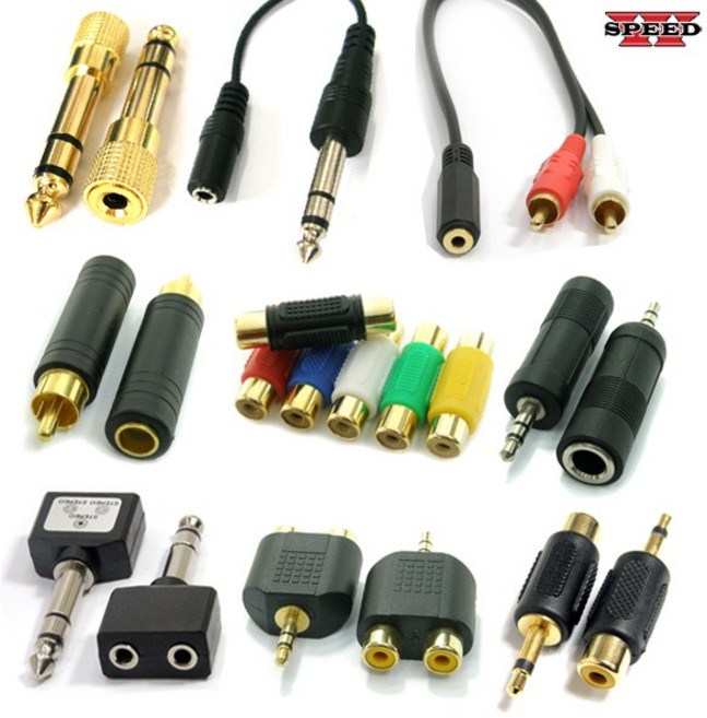 3.5 55 마이크 오디오 이어폰 RCA 앰프 스피커 변환젠더 연결잭, AB0010