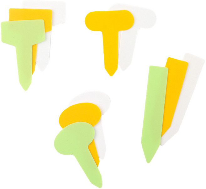 갑조네 미니이름표 식물이름표 식물라벨 화분 텃밭 원예 가든픽 네임픽, 미니이름표(T형)(옐로우)(10개)