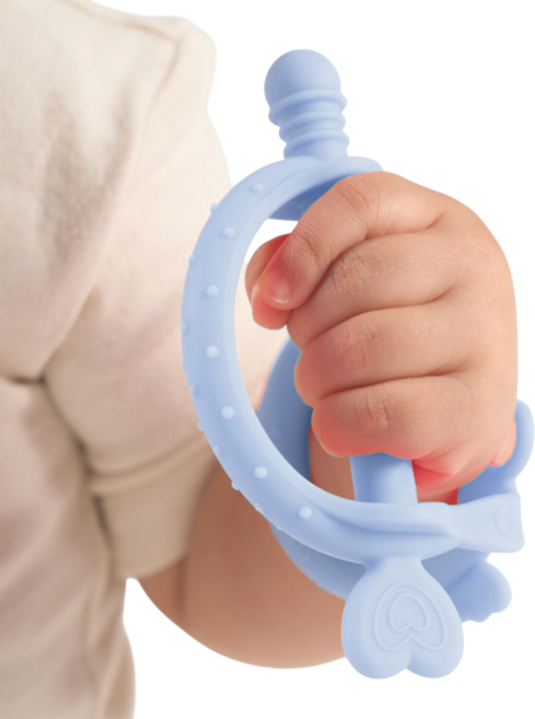 심통 실리콘 국민 손목 아기 큐피드 치발기 보관케이스포함, 베이비블루, 1개