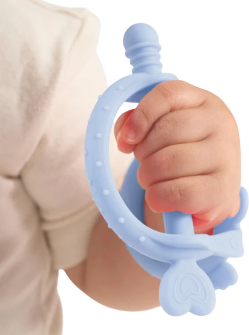 심통 실리콘 국민 손목 아기 큐피드 치발기 보관케이스포함, 베이비블루, 1개 - 쿠팡