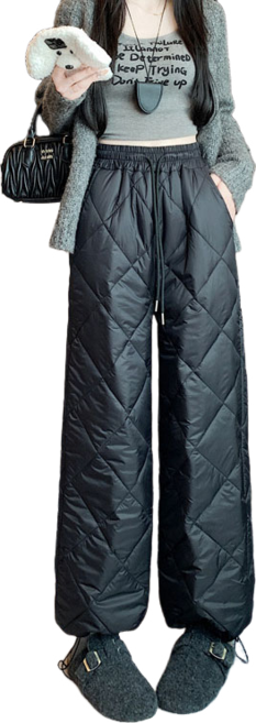 여성용 겨울보온솜바지 루즈핏 퀼팅 밴딩 캐주얼 면바지