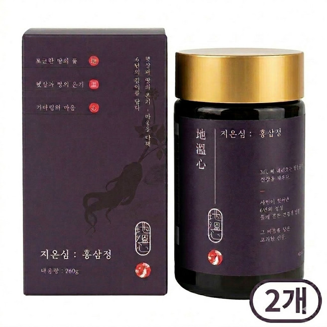 6년근 풍기 인삼 홍삼농축액 홍삼정 첨가물0% 순수 홍삼 100% 프리미엄 선물세트 보자기포장 쇼핑백 포함, 2개, 260ml