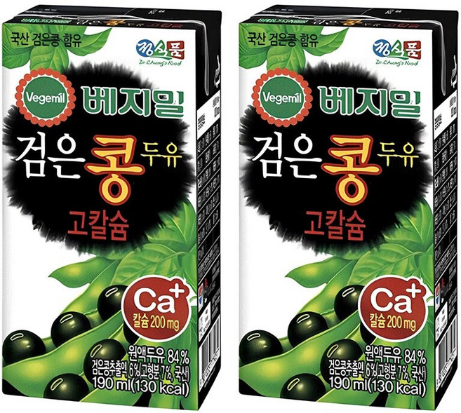 정식품 달콤한 베지밀B 검은콩 두유 190ml 16팩 고칼슘 건강한 음료 간식 사무실 회사, 16개