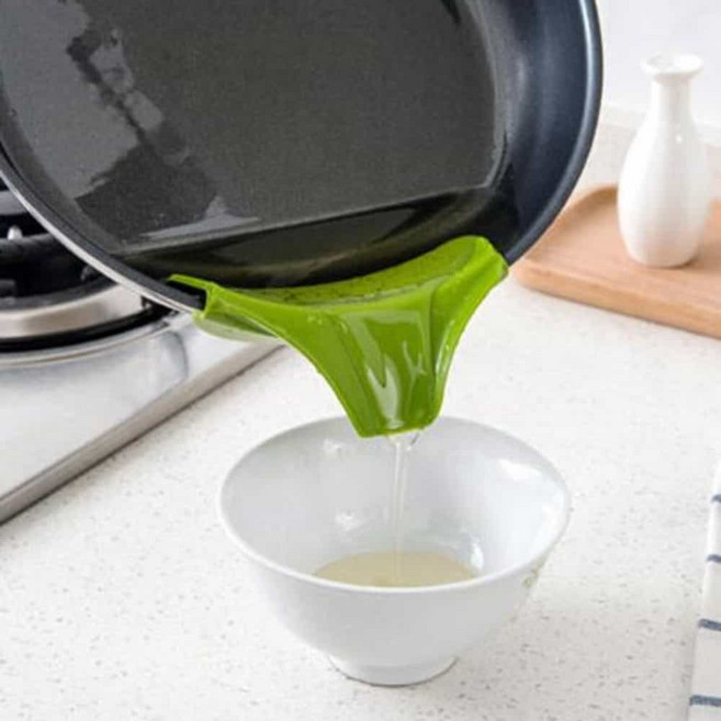 곡선 형태 실리콘 냄비 깔대기 국물따르개 냄비물따르기 냄비주둥이 냄비따르개, 1개