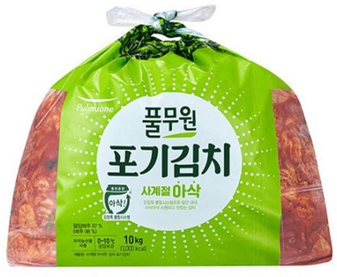 풀무원 사계절 아삭 포기김치, 5개, 10kg