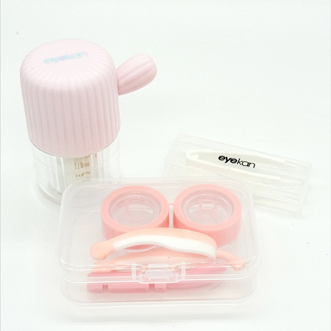 마마픽스 렌즈 세척기 렌즈 케이스 세트, 1개, 01렌즈세척핑크+흡착보관핑크