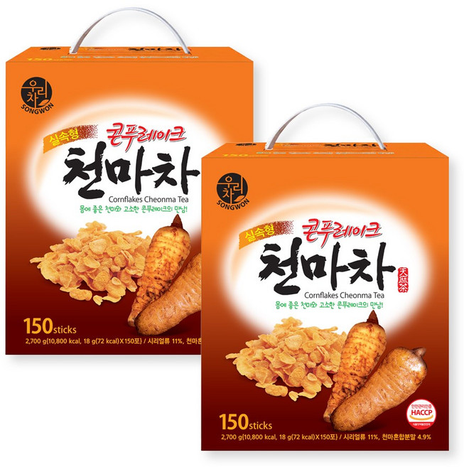 우리차 콘푸레이크 천마차 150Tx2개, 18g, 150개입, 2개