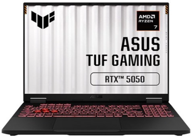 에이수스 2025 TUF 게이밍 A16 라이젠7 지포스 RTX 5050, Jaeger Gray, 512GB, 16GB, WIN11 Home, FA608UH-RV039