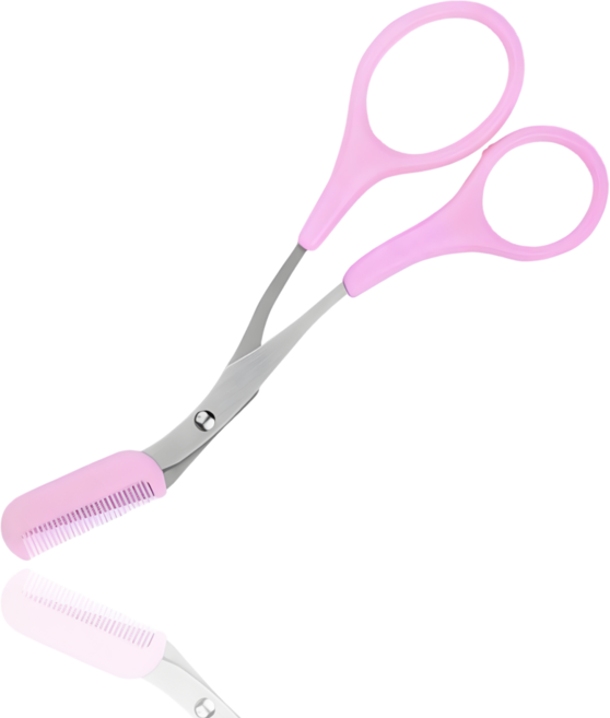 위싱 포유 빗달린 눈썹 정리 가위, 1개, 핑크