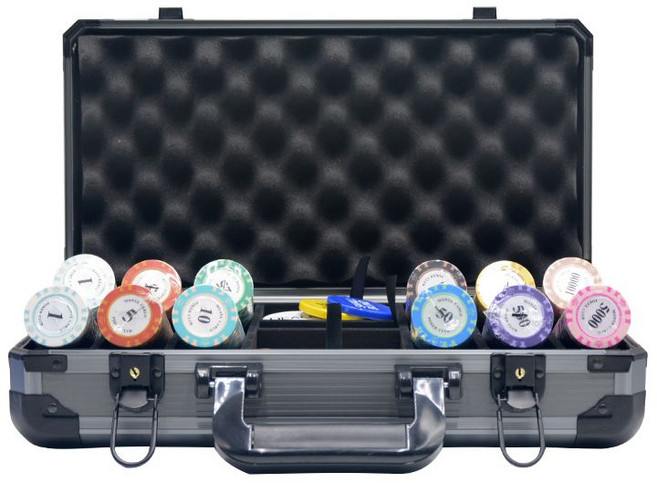 카지노 홀덤칩 보관상자 하드케이스 007가방 게임 바카라 블랙잭 테이블 경기용 보드게임 세븐, 200 칩 가죽 상자 세트