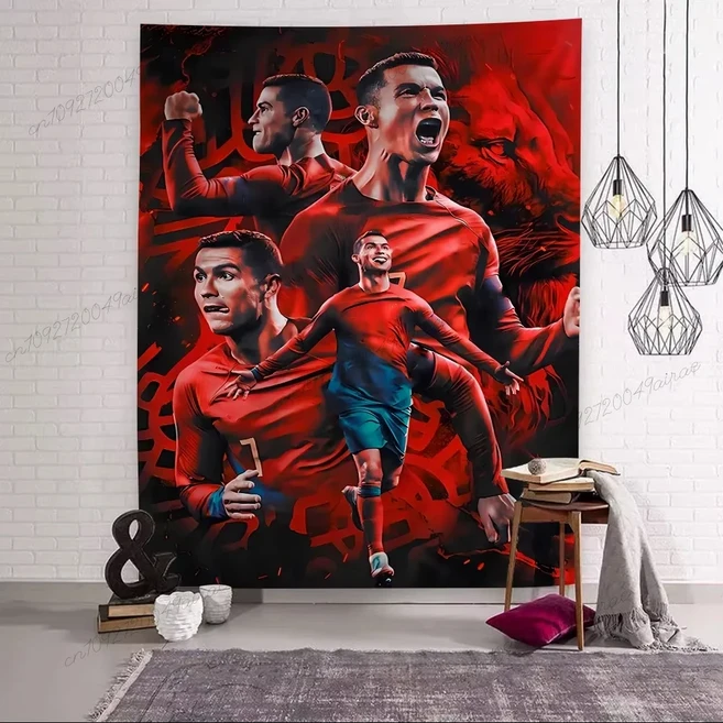R-호나우두 축구 C-CR7 다채로운 대형 태피스트리 벽 교수형 천으로 침실 플래그 장식 예술 배경 홈, 01 T2-0324-04, 04 1
