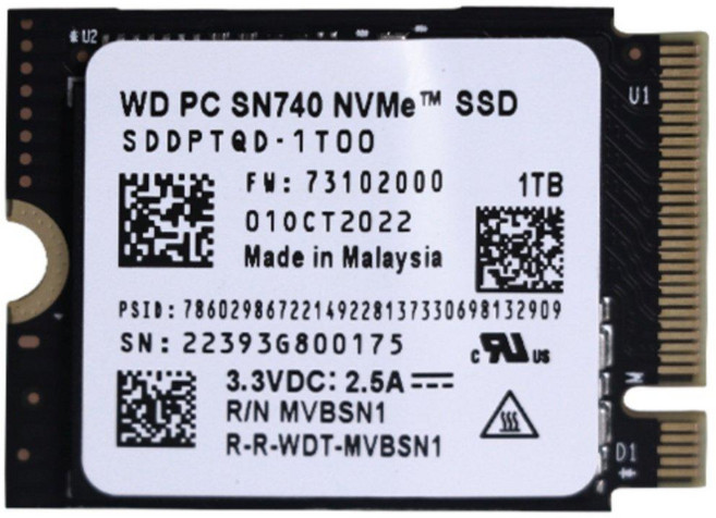 SSD 하드디스크 컴퓨터 노트북 1TB 휴대용 디스크 SN740 1TB, 256gb, 삼성 PM991, 1GB