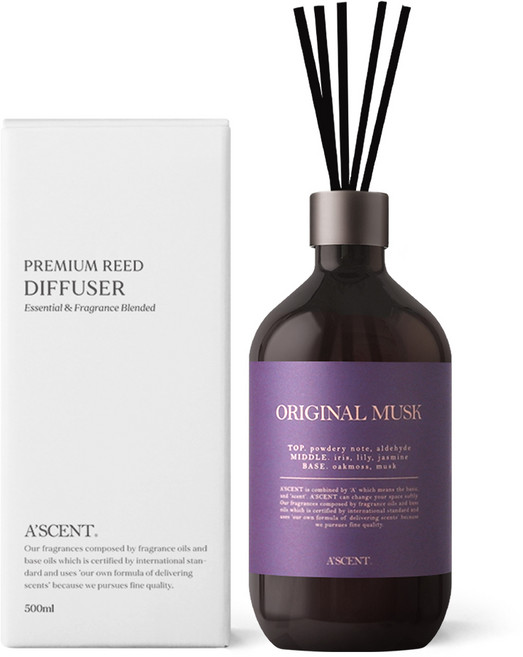 에이센트 네이처 대용량 디퓨저, 오리지널머스크, 500ml, 1개