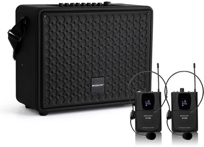 MEGALINE TA2200DD 200W 강의용무선마이크 충전식앰프 이동식앰프 휴대용스피커 포터블엠프, 본체 헤드셋 헤드셋