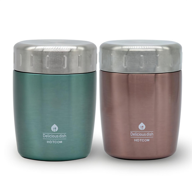 핫콤 죽통 겸 도시락 420ml 수능도시락, JBL-420 매트그린, 1개