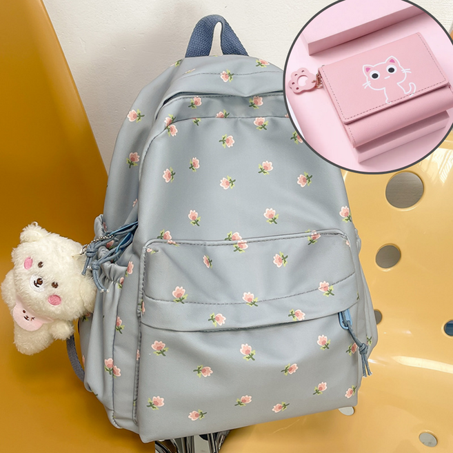 르와핏 초등 소풍가방 백팩 어린이 여행용 가방 (고양이 반지갑 제공)